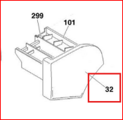 Front till tv�ttmedelsbeh�llare pos nr:32