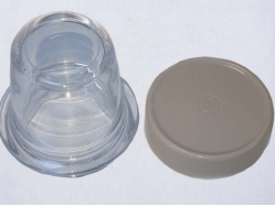  MILL JAR (GLASS) & LID - GREY 