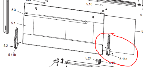 Oven door hinge 5.11a Hger